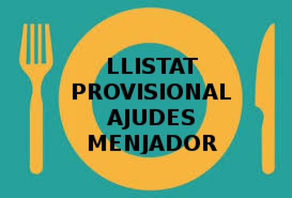 Llistat provisional AJUDES MENJADOR