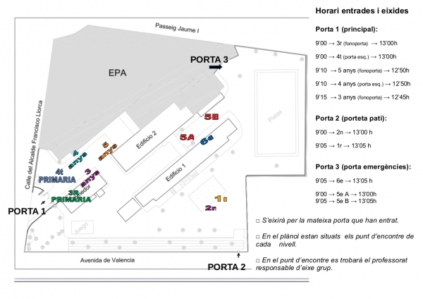 CANVIS EN ELS HORARIS D&#039;ENTRADES I D&#039;EIXIDES